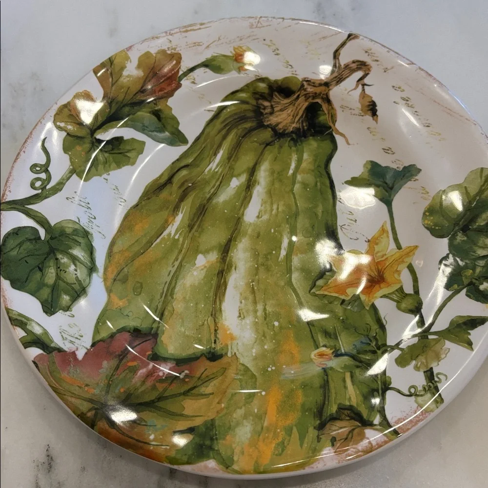 Pier 1 Imports Pumpkin Patch plate set (4)‎ Salad or dessert.